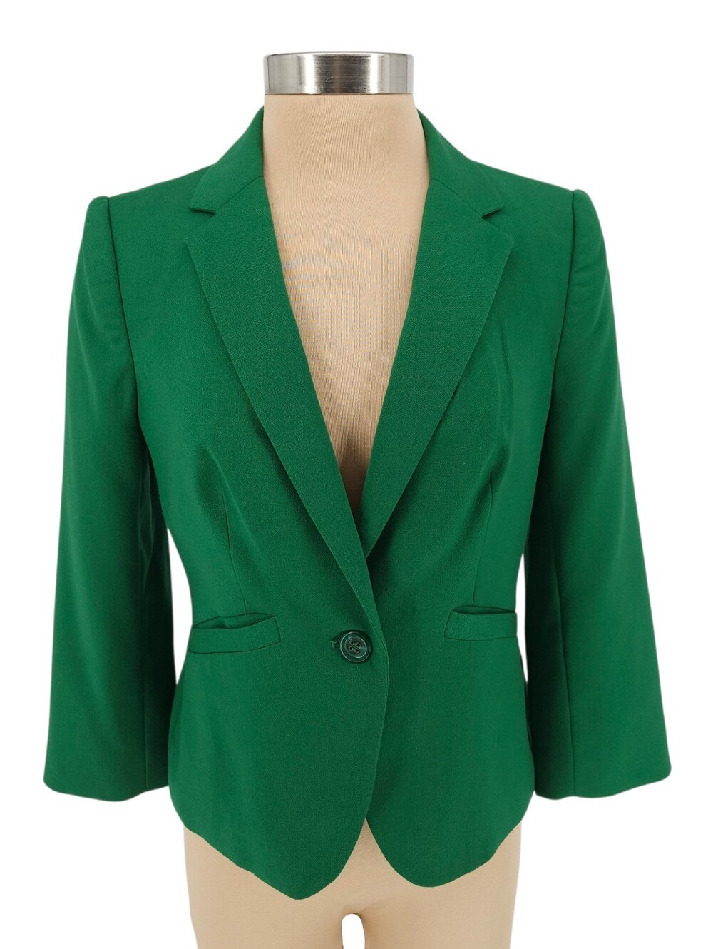 The Limited Blazer Christmas Holiday Green Long Sleeve 1 Button Jacket Small
